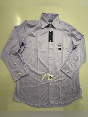 Joseph Abboud Lavender Stripped Dress Shirt Large 16 32/33 Modern Fit